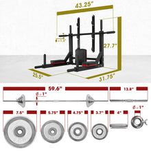 Load image into Gallery viewer, STOZM Combo Adjustable Dumbbells Set 50kg/110lbs with Weight Plates, Handles, Barbell, Connector, Collars & Heavy Duty Steel Deluxe Pull Up Bar with 1100lbs Capacity, 3-Level Adjustability