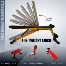 Load image into Gallery viewer, STOZM Combo 14-Gauge Steel Foldable Adjustable Weight Bench & MultiEx Chin-up Bar – Foldable Adjustable Weight Bench Loads 900lbs – Adjustable Chin-Up Bar Fits 4-8” Wall Thickness & 32-38” Doorframe