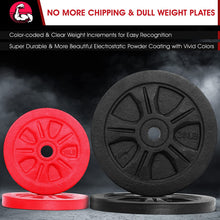Load image into Gallery viewer, STOZM Supreme Fitness Cast Iron 1 Inch Hole Weight Plates Set 65 lbs for Weightlifting, Strength Training, Work Out (2x2.5lbs, 4x5lbs, 4x10lbs)
