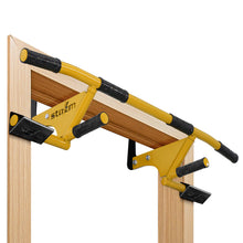 Load image into Gallery viewer, STOZM MultiEx Chin Up Bar – Doorway Chin Up Bar with Multiple Color Options, Push Up Capability, TPE-Protected Grip Positions, Smart Locking Mechanism and 450lbs Weight Capacity