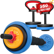Load image into Gallery viewer, STOZM Weightlifting Accessories Set & Premium Cast Iron Weight Plates with Electrostatic Powder Coating 2x2.5, 4x5, 4x10 (65lbs) for Strength Training Conditioning Workouts, Weightlifting