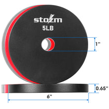 Load image into Gallery viewer, STOZM Premium Solid Steel 1-inch Weight Plates - Set of 12 x 5lbs