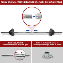 Load image into Gallery viewer, STOZM - 50KG Painting Dumbbell Full Set with Case, Collars, Connectors, Weight Plate, Dumbbell and Bar Bell Options