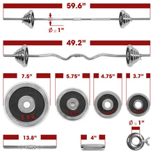 Load image into Gallery viewer, STOZM - 55KG Dumbbell Full Set with Case, Collars, Connectors, Weight Plate, Dumbbell, Straight and Curl Bar Bell Options