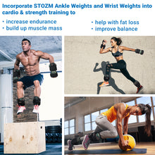 Load image into Gallery viewer, STOZM All Adjustable Weighted Vest / Exercise Vest 43.2lb, Ankle Weights / Leg Weights 12.6lb and Wrist Weights / Arm Weights 10.8lb - Removable Steel Weight Bars Included