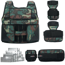 Load image into Gallery viewer, STOZM All Adjustable Weighted Vest / Exercise Vest 43.2lb, Ankle Weights / Leg Weights 12.6lb and Wrist Weights / Arm Weights 10.8lb - Removable Steel Weight Bars Included