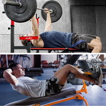 Load image into Gallery viewer, STOZM Combo of Premium Adjustable Barbell Rack/Squat Rack & Multi-Functional Adjustable Sit Up Bench
