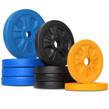 Load image into Gallery viewer, STOZM Premium Cast Iron 1 inch Weight Plate Set 2.5lbs, 5lbs, 10lbs (10 Plates. Total Weight: 65 lbs)