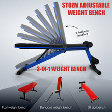 Load image into Gallery viewer, STOZM Combo Adjustable Weight Bench & Max Grips – Flexible Training Equipment for Improving Workout Efficiency (Multiple Options Available)