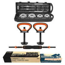 Load image into Gallery viewer, STOZM Combo Weightlifting Accessories and Adjustable Dumbbell Set 50kg / 110 lbs – with Color Options