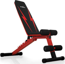 Load image into Gallery viewer, STOZM 14-Gauge Steel Adjustable Weight Bench with Foldable Design–High Weight Capacity 900 lbs for Home Gym, Full Body Workout
