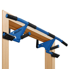 Load image into Gallery viewer, STOZM MultiEx Chin Up Bar – Doorway Chin Up Bar with Multiple Color Options, Push Up Capability, TPE-Protected Grip Positions, Smart Locking Mechanism and 450lbs Weight Capacity
