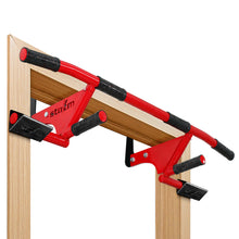 Load image into Gallery viewer, STOZM MultiEx Chin Up Bar – Doorway Chin Up Bar with Multiple Color Options, Push Up Capability, TPE-Protected Grip Positions, Smart Locking Mechanism and 450lbs Weight Capacity
