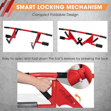 Load image into Gallery viewer, STOZM MultiEx Chin Up Bar – Doorway Chin Up Bar with Multiple Color Options, Push Up Capability, TPE-Protected Grip Positions, Smart Locking Mechanism and 450lbs Weight Capacity
