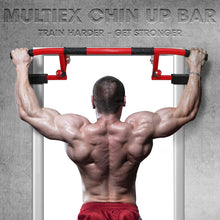 Load image into Gallery viewer, STOZM MultiEx Chin Up Bar – Doorway Chin Up Bar with Multiple Color Options, Push Up Capability, TPE-Protected Grip Positions, Smart Locking Mechanism and 450lbs Weight Capacity
