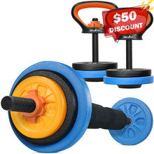 Load image into Gallery viewer, STOZM Weightlifting Accessories Set &amp; Premium Cast Iron Weight Plates with Electrostatic Powder Coating 2x2.5, 4x5, 4x10 (65lbs) for Strength Training Conditioning Workouts, Weightlifting
