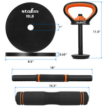 Load image into Gallery viewer, STOZM Weightlifting Accessories Set with 3 in 1 Adjustable Dumbbell Set, Kettlebell Set, Barbell Set, 1 inch Weight Plates for Strength Training, Conditioning Workouts, Weightlifting, Powerlifting
