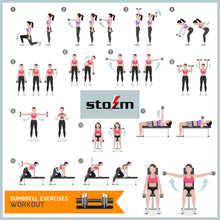 Load image into Gallery viewer, STOZM 2” Olympic Dumbbell Handle –20” Long Pair of Dumbbells with Rotating Sleeves, Knurled Grips, Spring Collars Fit 2-Inch Weight Plates with Max Capacity 300lbs Total (Pair, Chrome)
