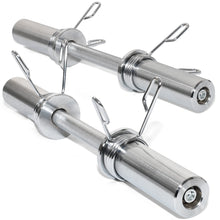 Load image into Gallery viewer, STOZM 2” Olympic Dumbbell Handle –20” Long Pair of Dumbbells with Rotating Sleeves, Knurled Grips, Spring Collars Fit 2-Inch Weight Plates with Max Capacity 300lbs Total (Pair, Chrome)
