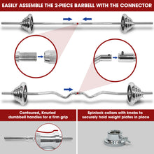 Load image into Gallery viewer, STOZM - 55KG Dumbbell Full Set with Case, Collars, Connectors, Weight Plate, Dumbbell, Straight and Curl Bar Bell Options
