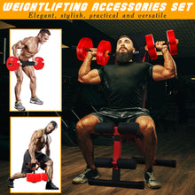 Load image into Gallery viewer, STOZM Weightlifting Accessories Set with 3 in 1 Adjustable Dumbbell Set, Kettlebell Set, Barbell Set, 1 inch Weight Plates for Strength Training, Conditioning Workouts, Weightlifting, Powerlifting
