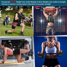 Load image into Gallery viewer, STOZM All Adjustable Weighted Vest / Exercise Vest 43.2lb, Ankle Weights / Leg Weights 12.6lb and Wrist Weights / Arm Weights 10.8lb - Removable Steel Weight Bars Included
