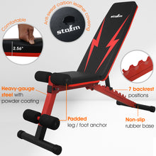 Load image into Gallery viewer, STOZM Combo of Deluxe Pull Up Bar (Black/White) &amp; Multi-Purpose Deluxe Adjustable Weight Bench - Multiple Color Options

