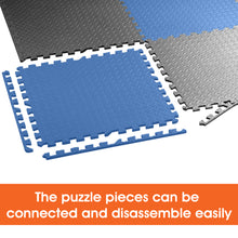 Load image into Gallery viewer, STOZM Interlocking Mats with Borders 24" x 24" x 1” – Non-Skid, Waterproof EVA Foam Floor Interlocking Mats – Pack of 20 Tiles Cover 80sqft – Great for Garages, Basements, Fitness Centers, or Home Gyms
