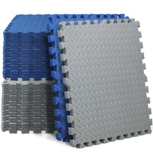 Load image into Gallery viewer, STOZM Interlocking Mats with Borders 24" x 24" x 1” – Non-Skid, Waterproof EVA Foam Floor Interlocking Mats – Pack of 20 Tiles Cover 80sqft – Great for Garages, Basements, Fitness Centers, or Home Gyms
