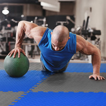 Load image into Gallery viewer, STOZM Interlocking Mats with Borders 24" x 24" x 1” – Non-Skid, Waterproof EVA Foam Floor Interlocking Mats – Pack of 20 Tiles Cover 80sqft – Great for Garages, Basements, Fitness Centers, or Home Gyms
