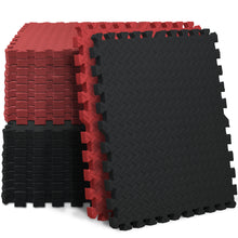 Load image into Gallery viewer, STOZM Interlocking Mats with Borders 24" x 24" x 1” – Non-Skid, Waterproof EVA Foam Floor Interlocking Mats – Pack of 20 Tiles Cover 80sqft – Great for Garages, Basements, Fitness Centers, or Home Gyms
