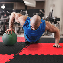 Load image into Gallery viewer, STOZM Interlocking Mats with Borders 24" x 24" x 1” – Non-Skid, Waterproof EVA Foam Floor Interlocking Mats – Pack of 20 Tiles Cover 80sqft – Great for Garages, Basements, Fitness Centers, or Home Gyms
