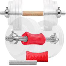 Load image into Gallery viewer, STOZM Premier Dumbbell Handle Set with Handcrafted Wooden Handle – Handmade Wooden Handles Adjustable Dumbbell Set for Weightlifting Strength Training – Collars, Max Gripz and Connector Included to be Used with STOZM Weight Plates
