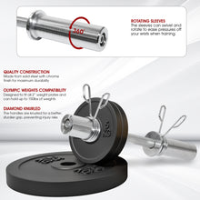 Load image into Gallery viewer, STOZM 20” Olympic Dumbbell Handles – Chrome Dumbbell Weight Lifting Bars with Knurled Grip &amp; Rotating Sleeves Fit 2” Plates – Spring Collars &amp; T-Screw Collars Included, Max Loading 300lbs (Pairs)
