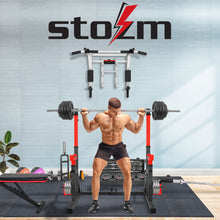 Load image into Gallery viewer, STOZM Combo of Premium Adjustable Barbell Rack/Squat Rack &amp; Multi-Functional Adjustable Sit Up Bench
