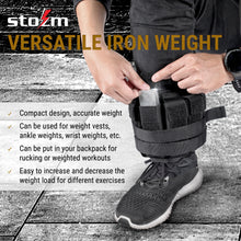 Load image into Gallery viewer, STOZM Iron Weights with Zinc Coating – Ideal for Weight Vests, Wrist Weights, Ankle Weights &amp; Wrist Rollers – Package of 20 Pieces for Home Gym Workout
