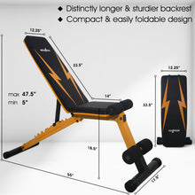 Load image into Gallery viewer, STOZM 14-Gauge Steel Adjustable Weight Bench with Foldable Design–High Weight Capacity 900 lbs for Home Gym, Full Body Workout
