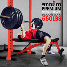 Load image into Gallery viewer, STOZM 14-Gauge Steel Adjustable Weight Bench with Foldable Design–High Weight Capacity 900 lbs for Home Gym, Full Body Workout
